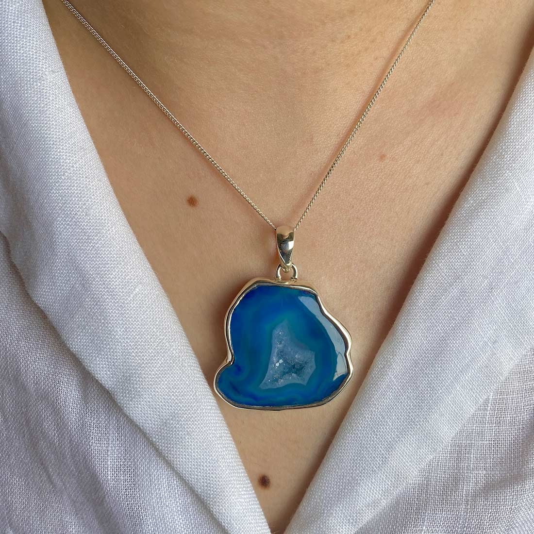 Blue Agate Pendant-(ABU-P-15.)